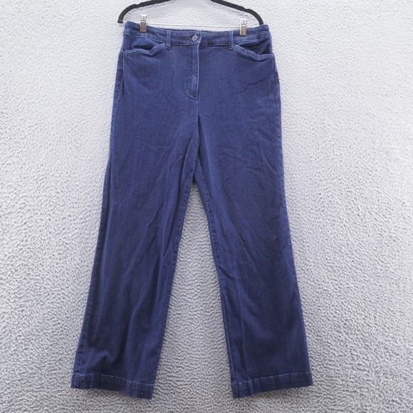 Talbots Simply Flattering Straight Leg Trouser Jeans 12 Blue Women Stretch Denim - Picture 1 of 13